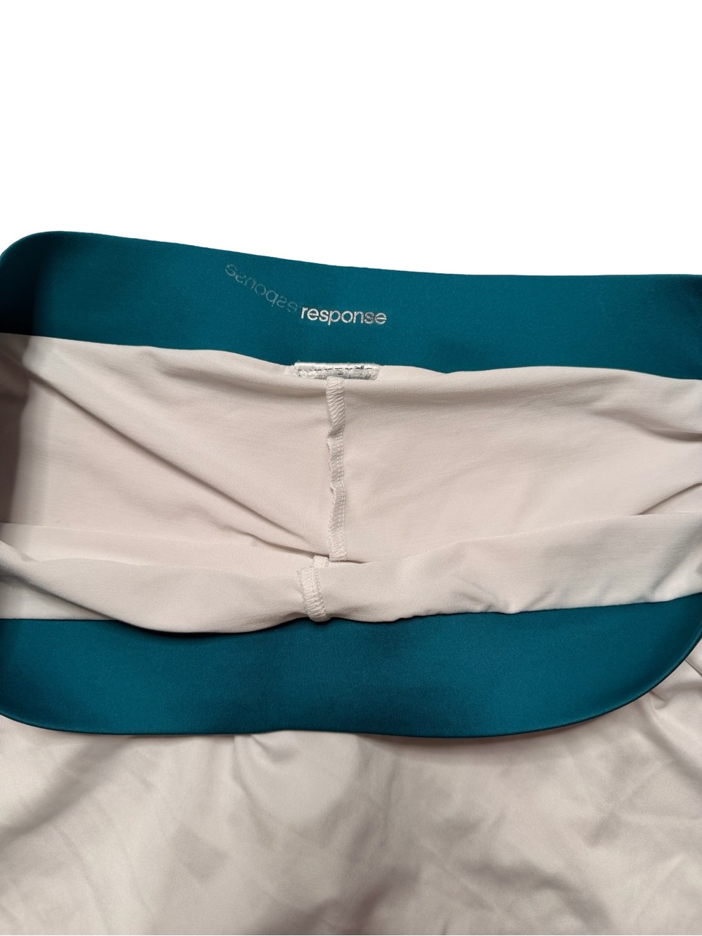 Adidas Response Climalite Tennis Pickleball Skort White Teal 3-Stripe Sz L - Picture 5 of 5
